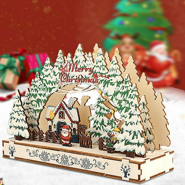2024 room decor Christmas Wooden Decorations Christmas Village Mall