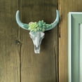 2024 room decor Holiday Decorations Cow Head Wall Hanging Decor Flower Succulent Bull Farmhouse