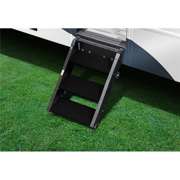 20242 17.5 in. StepAbove RV Entry Step Rug, Obsidian Black - 3 Piece