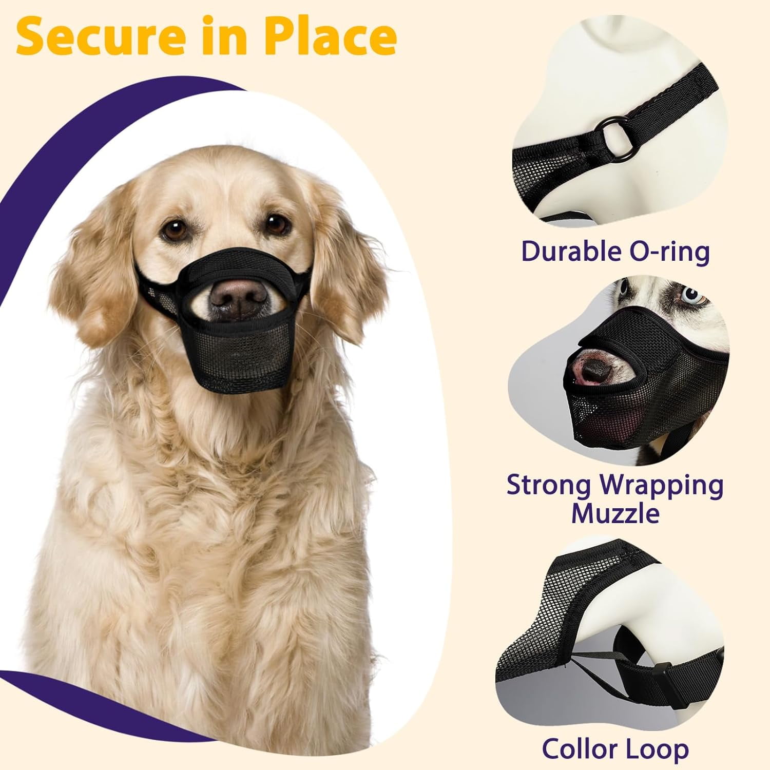 2024Dog Muzzle, Mesh Muzzle for Large Medium Small Dogs with Front