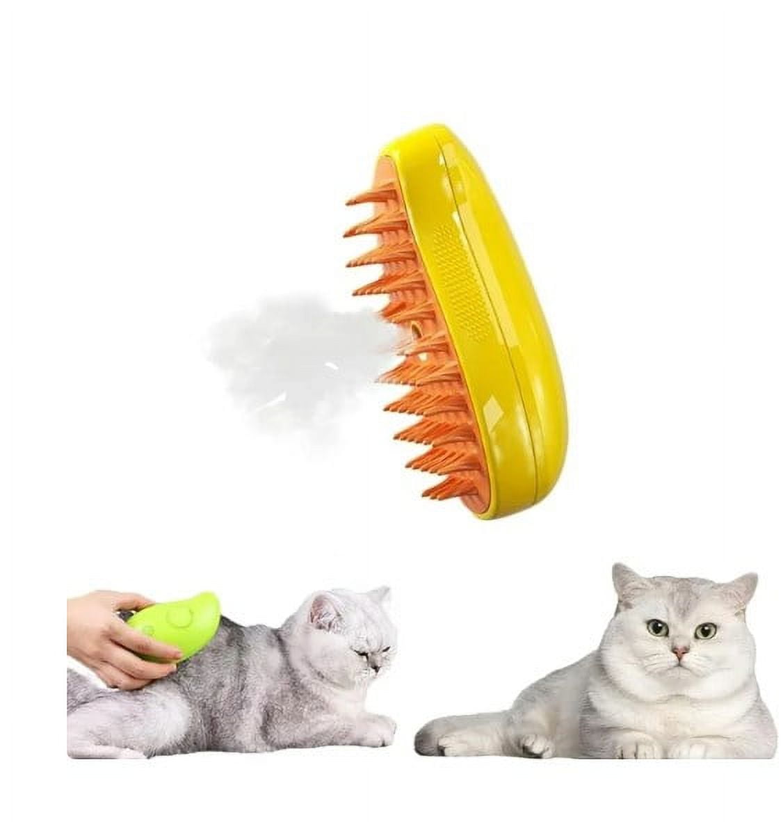 Steamy Cat Brush,3 in1 Cat Steam Brush,Self Cleaning Steam Cat Brush for  massage, Pet Steam Brush for Cat,Multifunctional Cat Steamer Brush,Cat