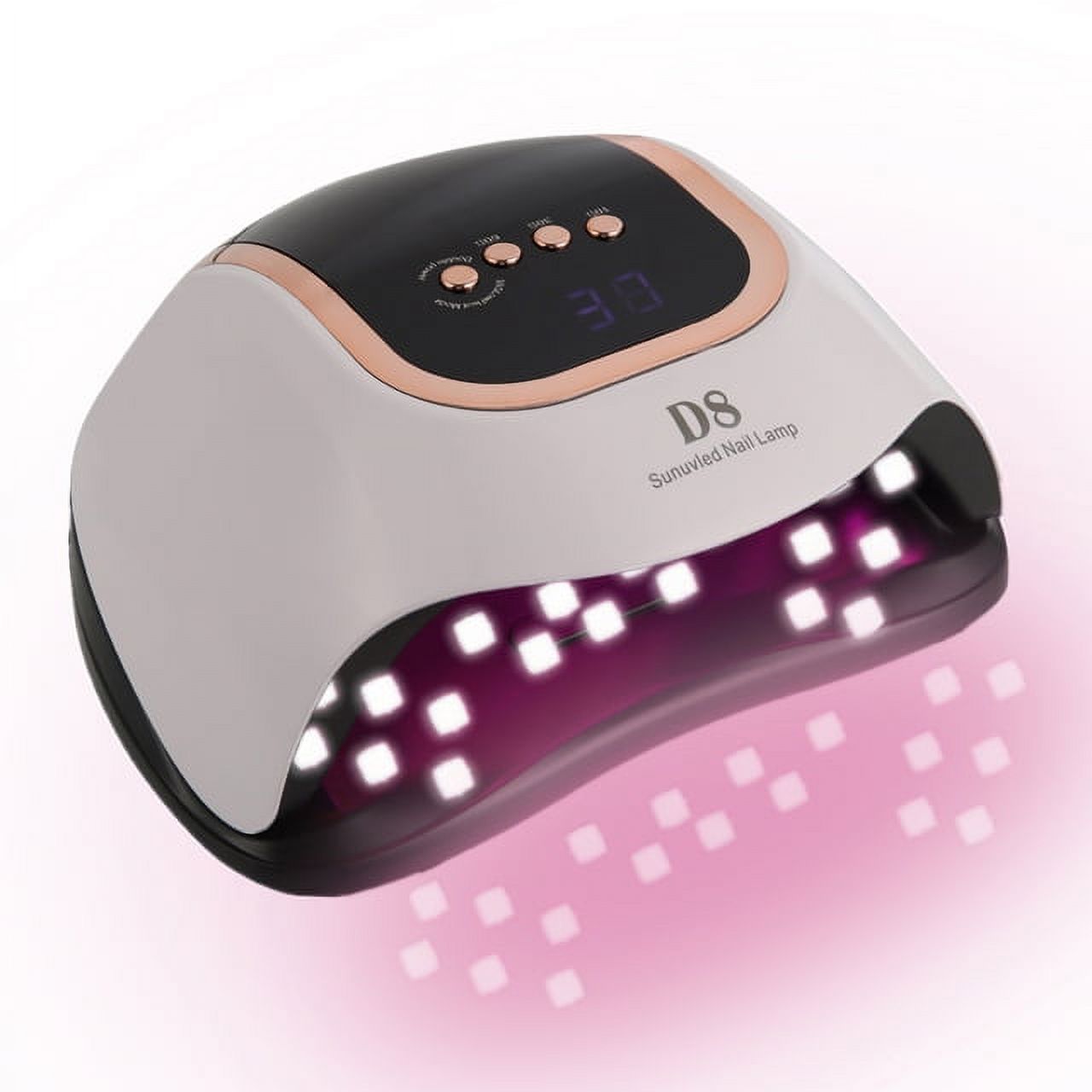 2024New D8 Nail Dryer Lamp Big Power UV LED Nail Lamp 66LEDs Black