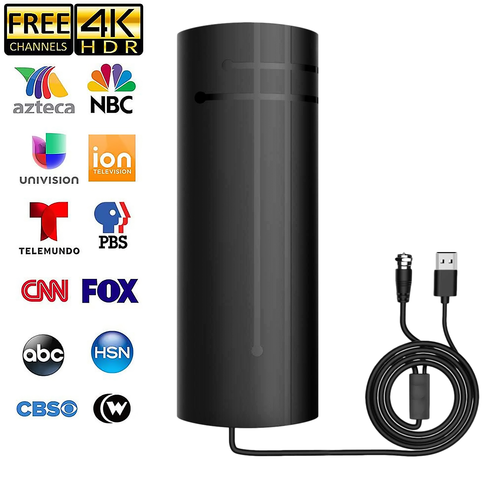 2024TV Antenna 150 Miles Long Range with Built-in Amplifier,16.5ft Long Coax Cable Digital HDTV Antenna Support All Television, for Free Local Channels 4K HD 1080P VHF UHF - image 1 of 7