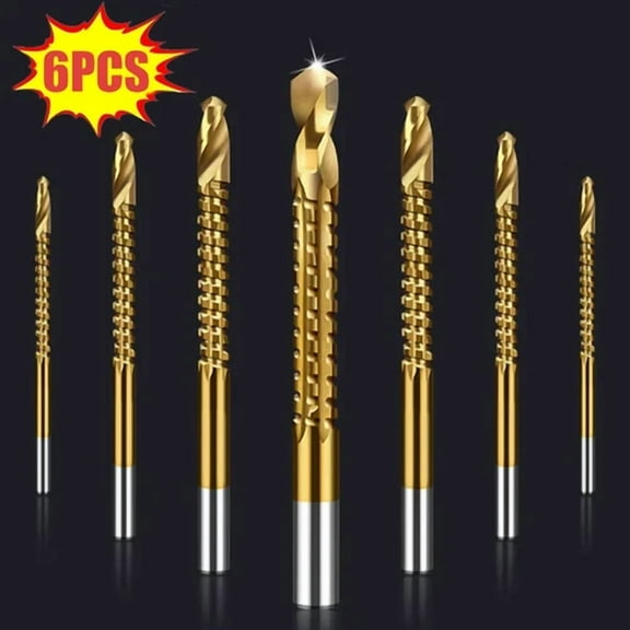 2024Twist Drill Bit Set Power Tool Accessories Screw Holes For Wood Metal (6Pcs)