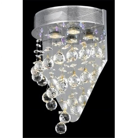 2024W12C-LED-RC 42 in. Moda 10 Lights Wall Fixture Light with Royal Cut Crystals, Chrome
