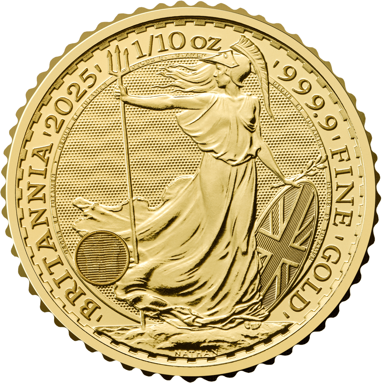 BRITISH ROYAL MINT 2025 1/10 oz Gold Britannia Coin BU
