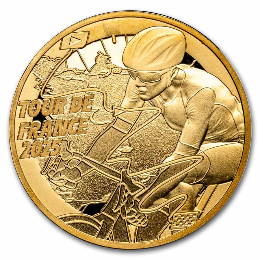 MONNAIE DE PARIS 2025 1/4 oz Proof Gold 50 Tour de France Route w/ Box & COA
