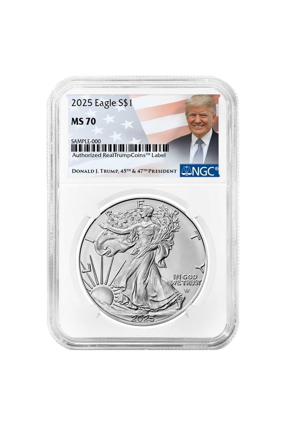 2025 $1 American Silver Eagle NGC MS70 Trump Label