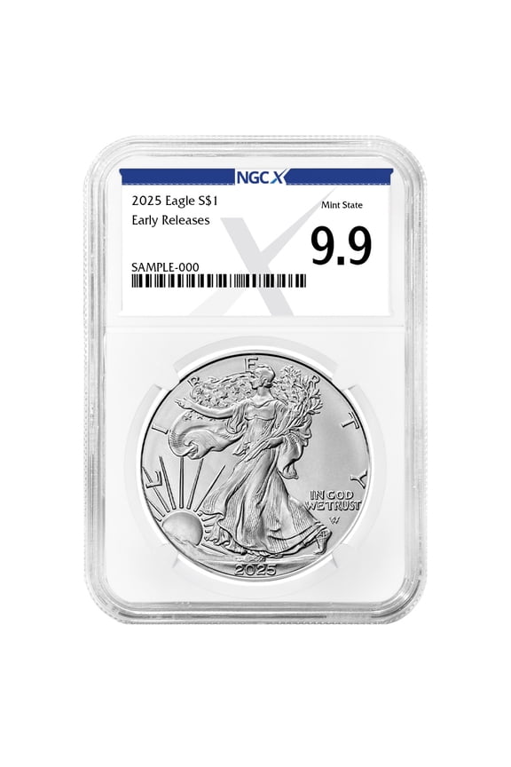 2025 $1 American Silver Eagle NGCX MS9.9 ER X Label