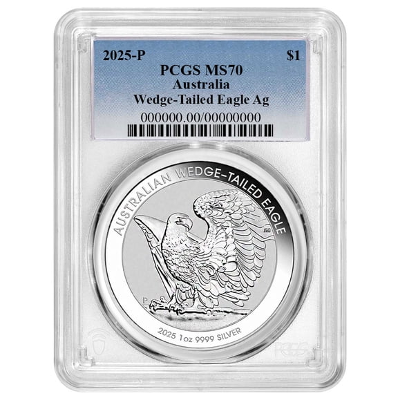 2025 $1 Australian Silver Wedge Tailed Eagle PCGS MS70 Blue Label