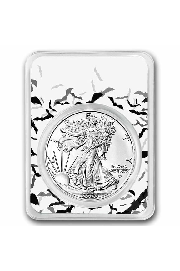 2026 1 oz American Silver Eagle (w/Black Bats Card, In TEP)