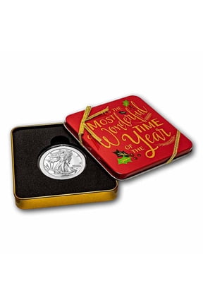 2026 1 oz American Silver Eagle - w/Holiday Tin, Wonderful Time