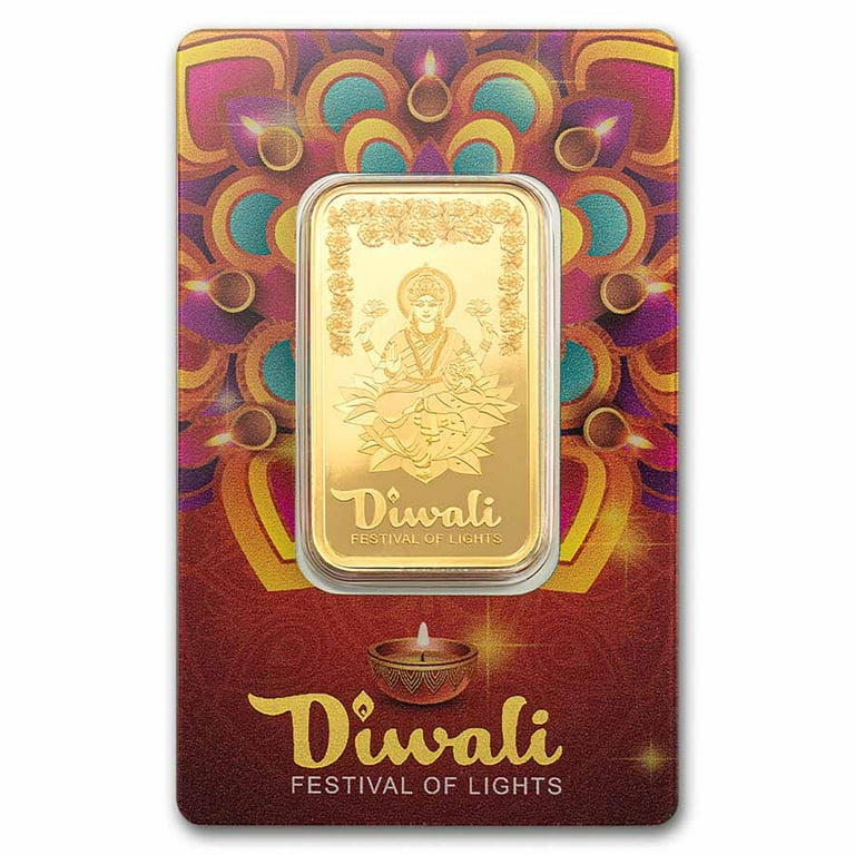 2025 1 oz Gold Bar - PAMP Suisse Diwali Lakshmi & Rangoli