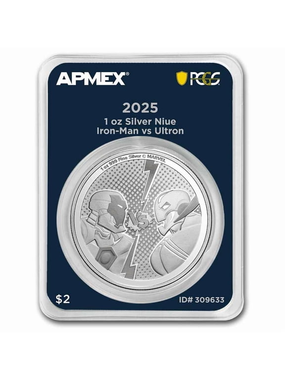 2025 1 oz Silver $2 Iron-Man vs Ultron (MD Premier + PCGS FS)
