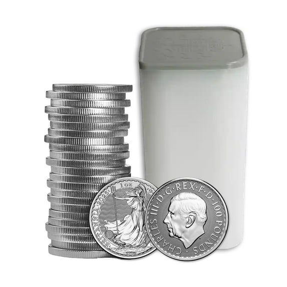 2025 1 oz Silver Britannia BU - Charles - Tube of 25