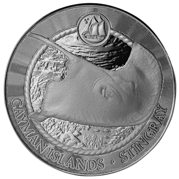 2025 1 oz Silver Coin - Cayman Islands Stingray .9999 Silver BU