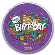2026 1 oz Silver Colorized Round - APMEX Birthday Celebration