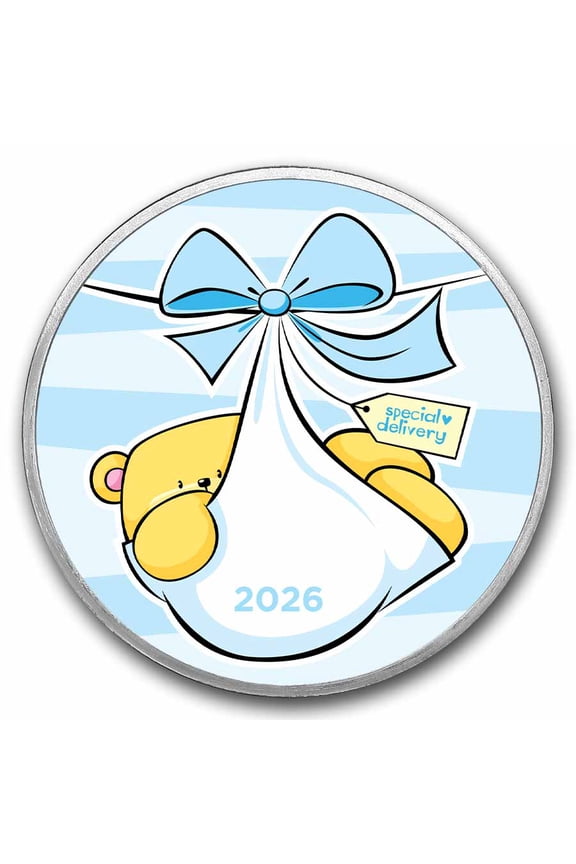 2026 1 oz Silver Colorized Round - APMEX (Special Delivery, Boy)