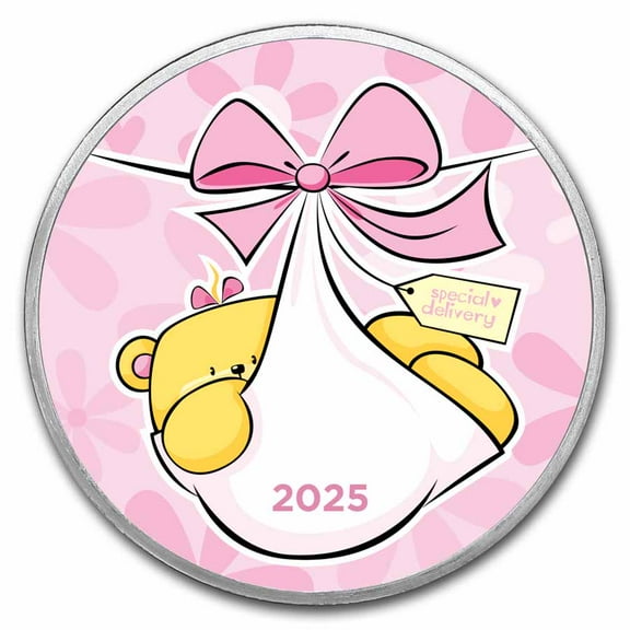2025 1 oz Silver Colorized Round - APMEX (Special Delivery, Girl)
