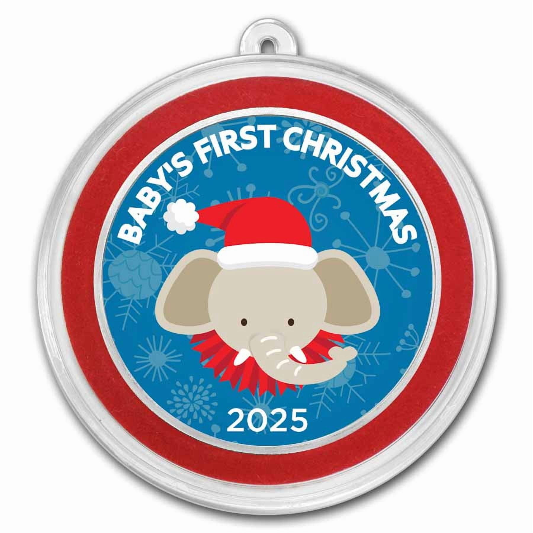 APMEX 2025 1 oz Silver Colorized Round - Baby's First Christmas