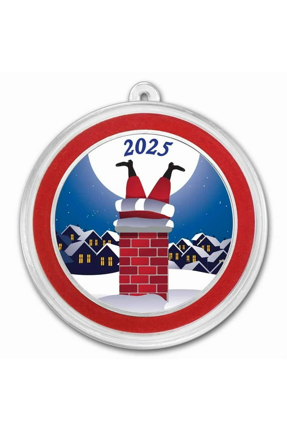 2025 1 oz Silver Colorized Round - Santa Stuck In The Chimney