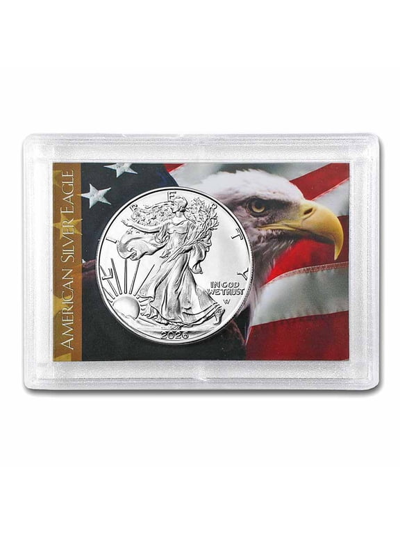 2026 1 oz Silver Eagle - w/Harris Holder, American Flag & Eagle