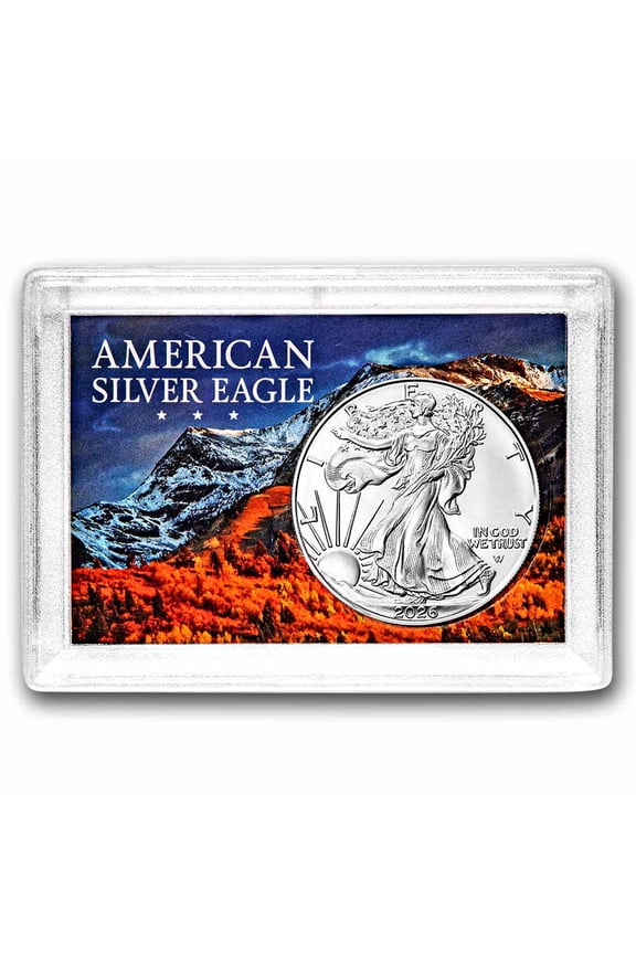 2026 1 oz Silver Eagle - w/Harris Holder, Rocky Mountain Design