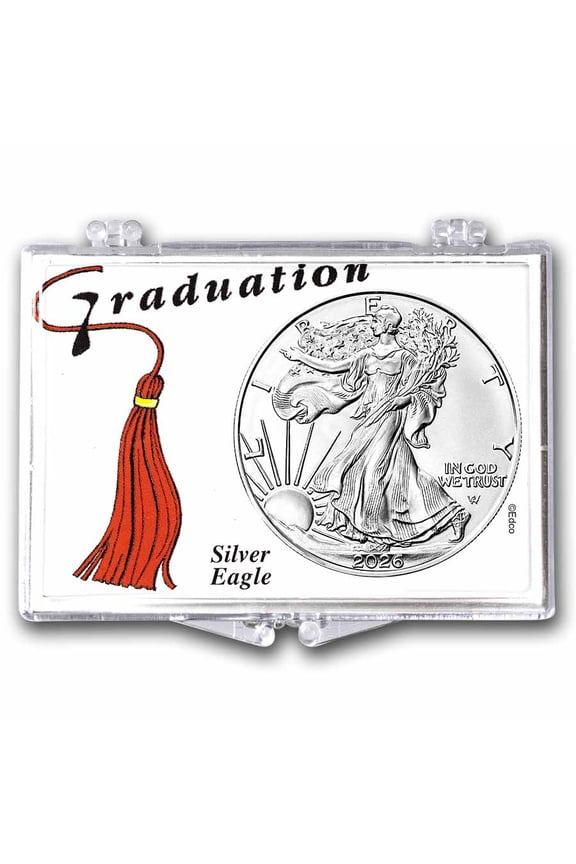 2026 1 oz Silver Eagle - w/Snap-Lock, Graduation Tassel Design