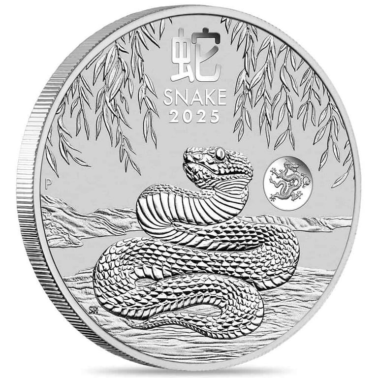 2025 1 oz Silver Lunar Snake Dragon Privy BU Australian Perth Mint