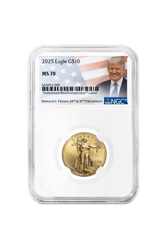 2025 $10 American Gold Eagle 1/4 oz NGC MS70 Trump Label