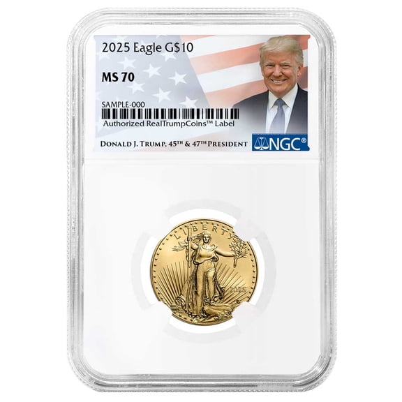 2025 $10 American Gold Eagle 1/4 oz NGC MS70 Trump Label