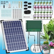 2025 10W Solar Irrigation System 10W - DIY Automatic Drip Kit with 30 Drippers & Auto Alarm Mode for Garden, Plants & Greenhouse Watering