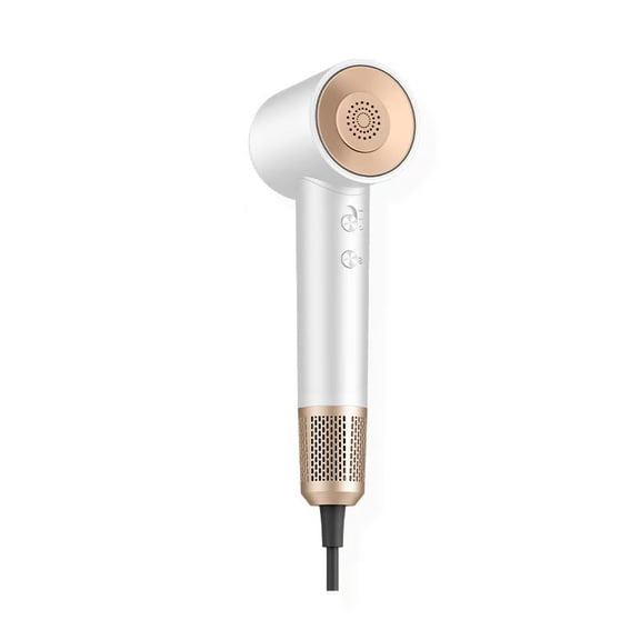2025 110,000 RPM Ionic Hair Dryer - 200M Negative Ions & Magnetic Nozzle for Salon Results (White)