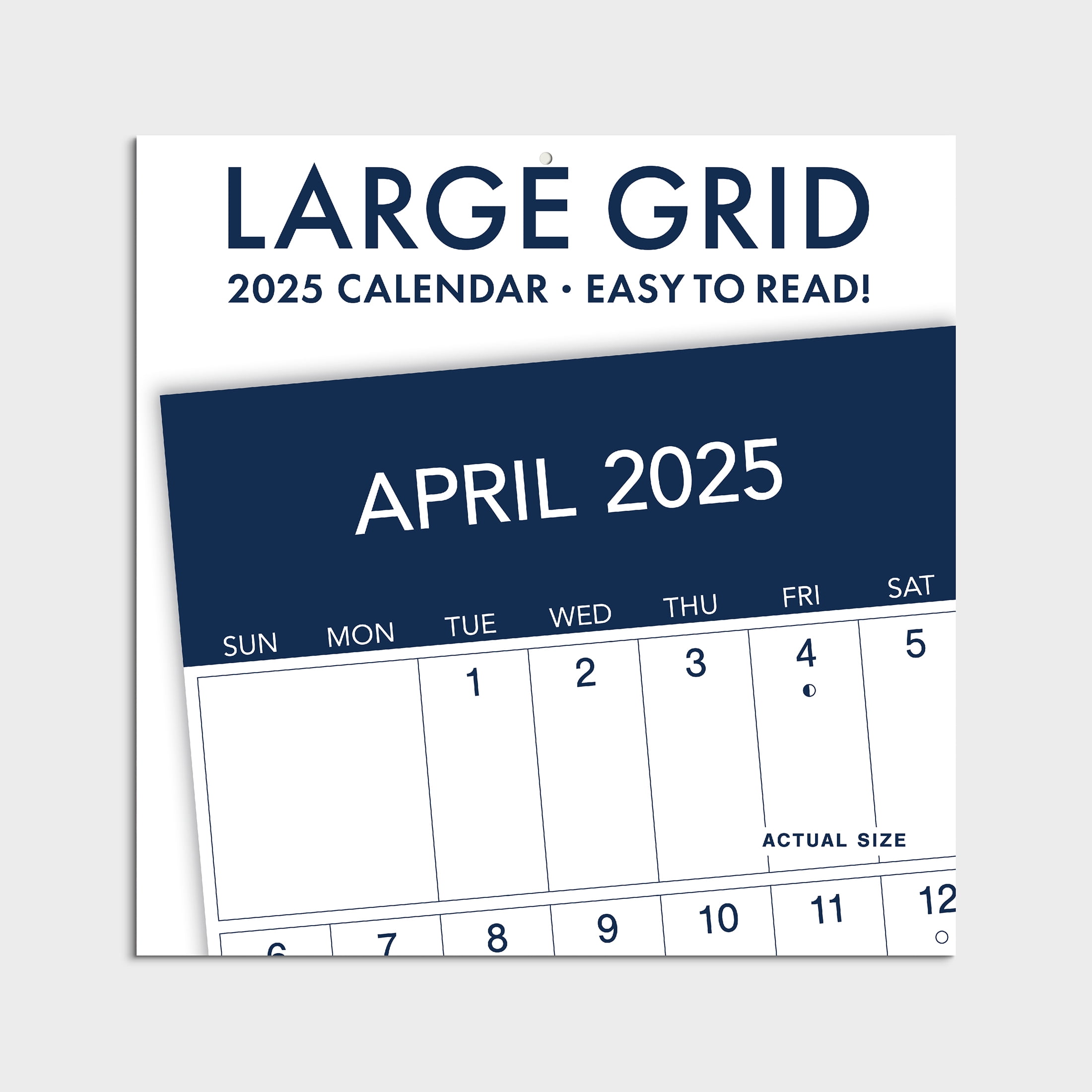 2025-12 Month Hanging Wall Calendar-Large Grid Blue-12x12 by Dayspring