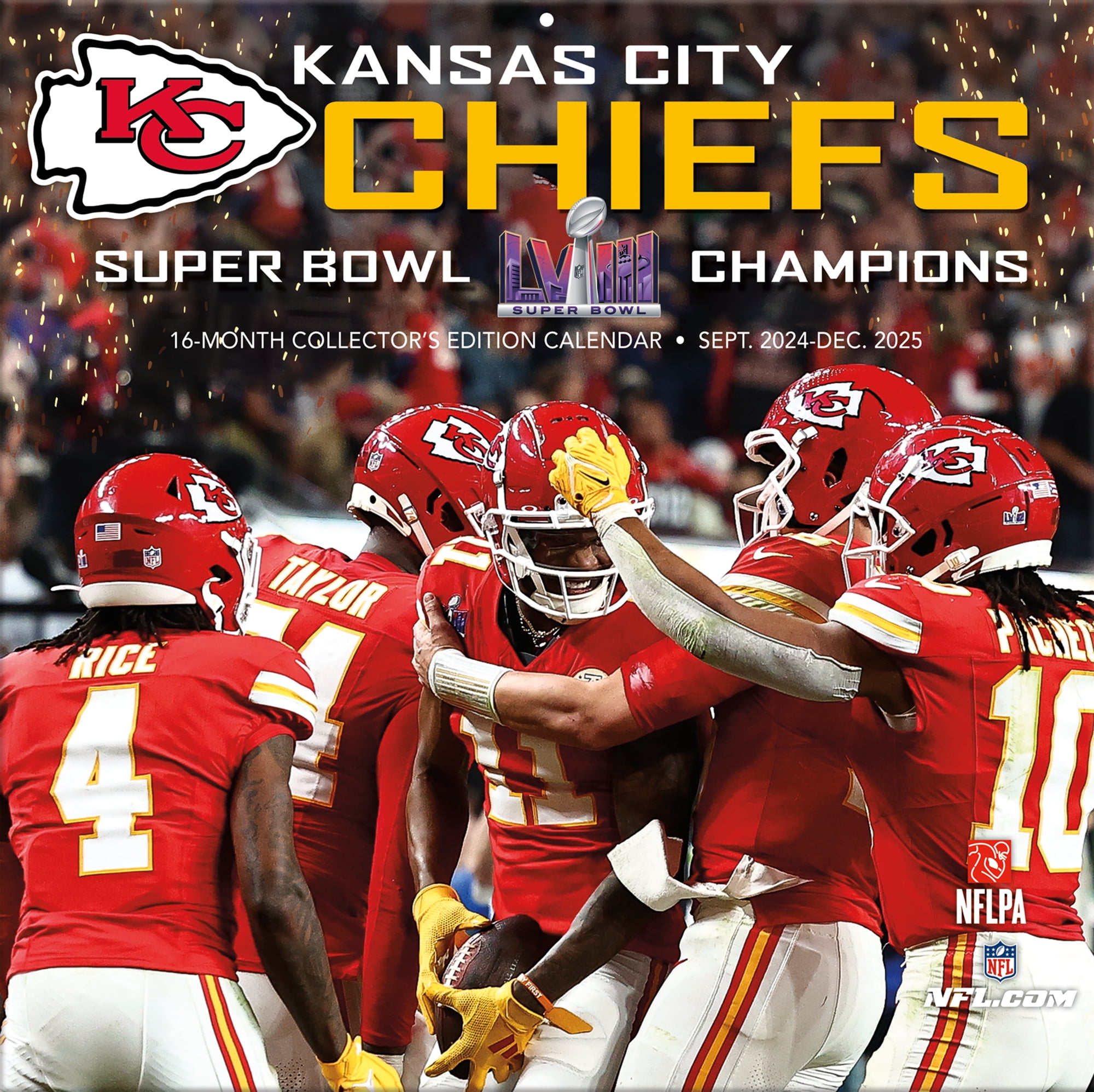 2025 12X12 TEAM WALL CALENDAR, KANSAS CITY CHIEFS