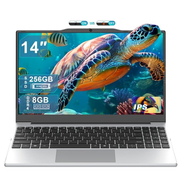 2025 14" Numeric Keypad Laptop Computer, Celeron N5095, 8GB RAM(Up to 32GB Expansion), 256GB NVMe SSD, 1920P FHD Display,180° Hinge/WiFi/BT,PC,Notebook