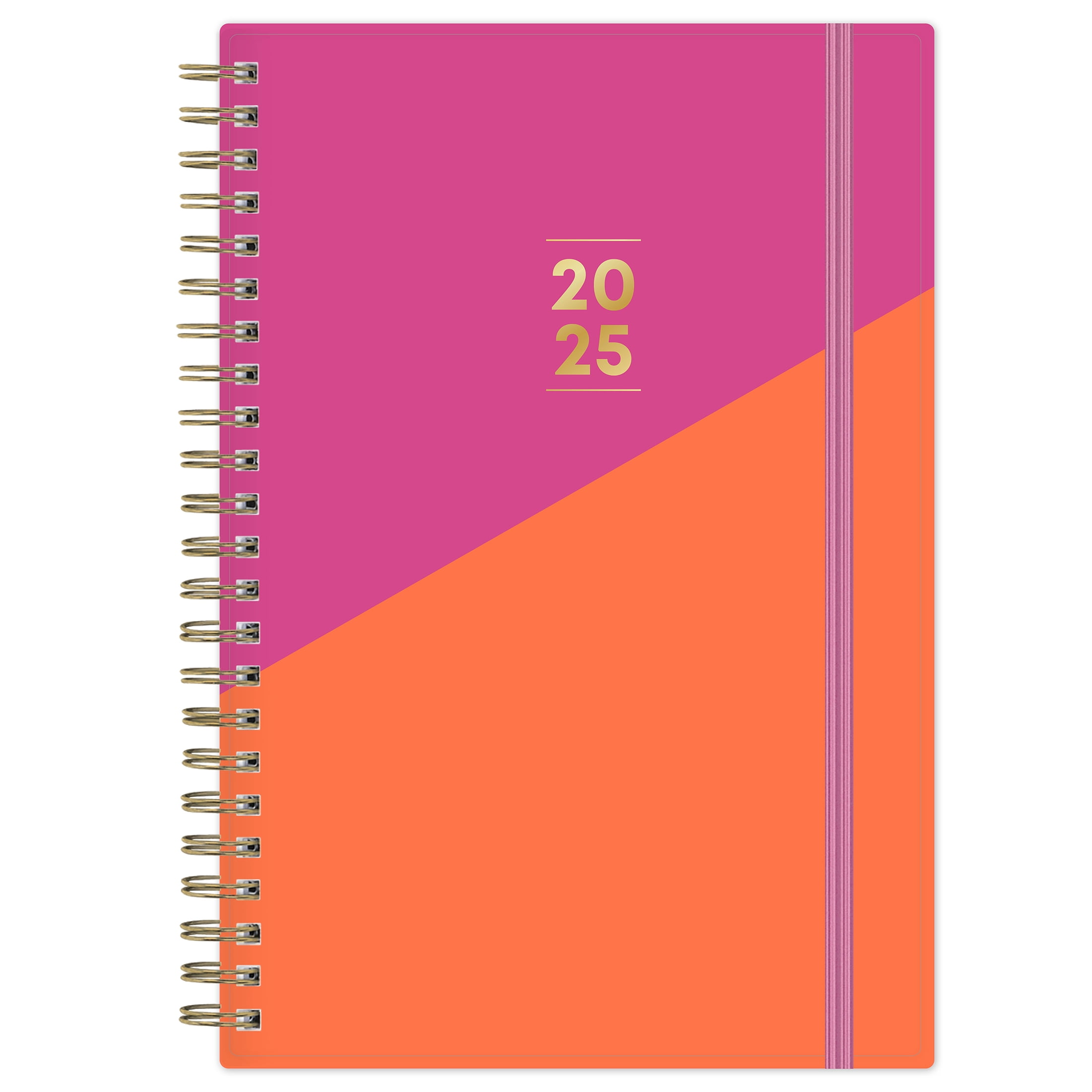 2025 15 month planner 5x8 blue sky orange pink block walmart