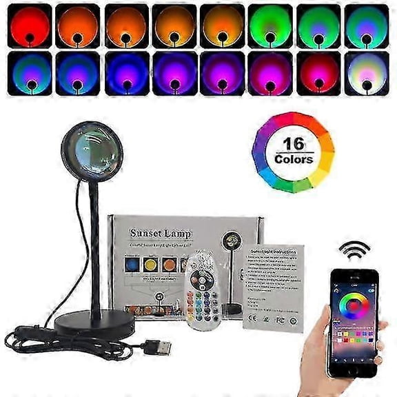 2025 16 Colors Sunset Lamp Living Room Barcafe Led Projector Night Light Shop Background Wall Decoration Lighting For Photographic