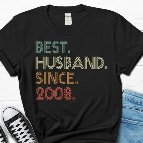 2025/17th Wedding Anniversary Gift for Husband, Best Husband since 2008 Shirt, 1