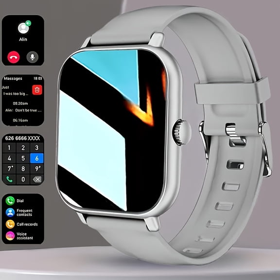 2025 2.01" Touchscreen Smartwatch with Dual Strap, Call Function, Fitness Tracker, Notifications for Android/iPhone, Unisex Christmas Gift