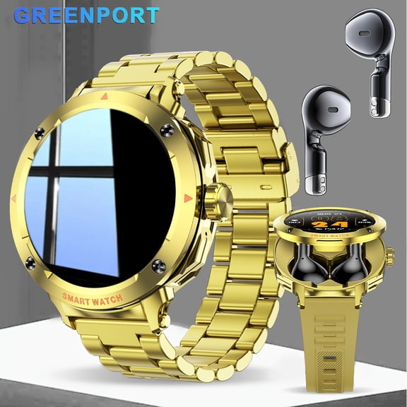 2025 2-In-1 Smart Watch with Built-In TWS Earbuds | TFT Display | Wireless Calling | Multiple Sports Modes | Interchangeable Straps | iOS & Android Compatible