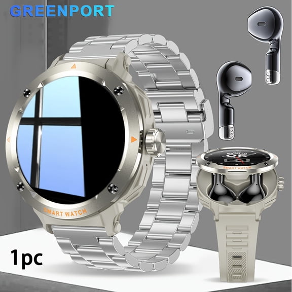 2025 2-In-1 Smart Watch with Built-In TWS Earbuds | TFT Display | Wireless Calling | Multiple Sports Modes | Interchangeable Straps | iOS & Android Compatible