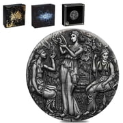 2025 2 oz Fate - The Moirai Antiqued Silver High Relief Coin Perth Mint