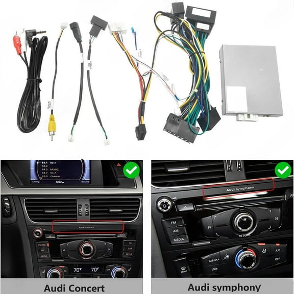 2025-20 lvds android navigation power cable with protocol box for 2011-2015 audi q5.a4l low configuration retrofit
