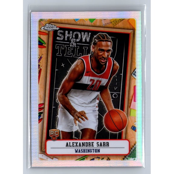 2024-25 Topps Chrome Show & Tell Alexandre Sarr Washington Refractor RC ST-12 Basketball Card