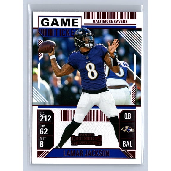 2024 Panini Contenders Lamar Jackson #7 Red Foil Baltimore Ravens Football Card