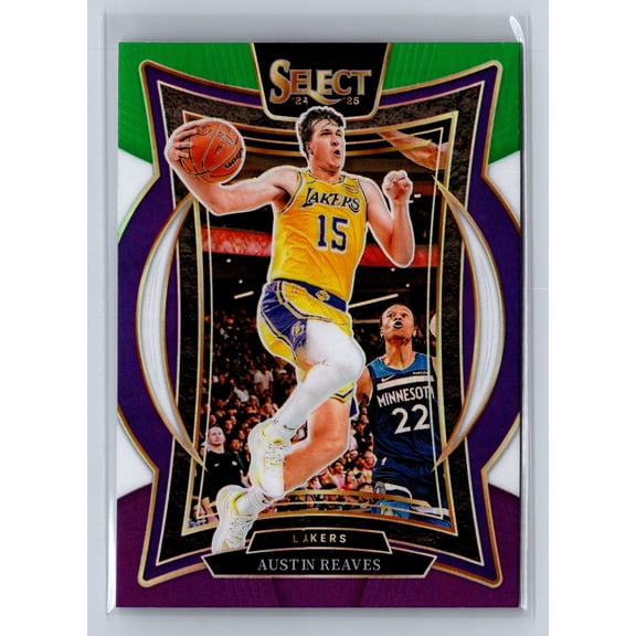 2024 Panini Select Austin Reaves Los Angeles Lakers #40 Green White Purple Basketball Card