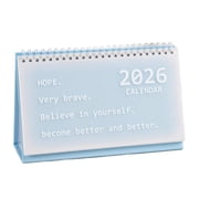 2025 - 2026 18-Month Academic Small Desk Calendar with Waterproof PVC Material, 360-Degree Rotation, Korean-Style Design for Home, School and Office