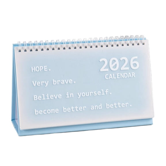 2025 - 2026 18-Month Academic Small Desk Calendar with Waterproof PVC Material, 360-Degree Rotation, Korean-Style Design for Home, School and Office