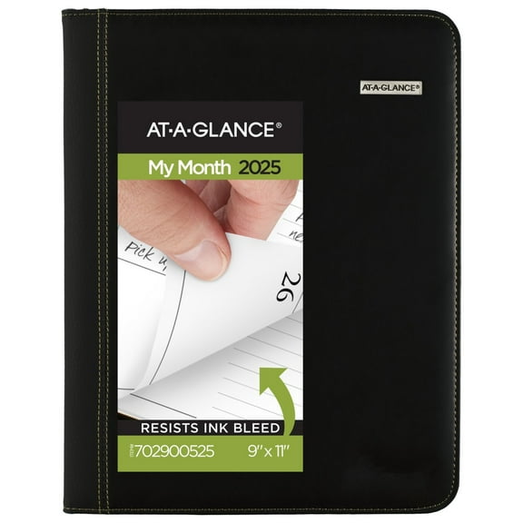 2025-2026 AT-A-GLANCE® Executive Monthly Padfolio, 9" x 11", January To January, Black, 702900525